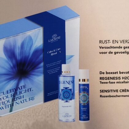 Lakshmi Cadeaubox ‘Calming & Soothing’ (Snowlight) bevat micellair water en pitta sensitive cream